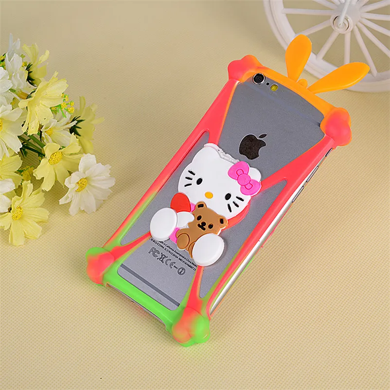 

Cute Cartoon Silicone Universal Cell Phone Case For Lenovo A850 A858T A859 A916 K900 P70 P780 S580 S60 S650 S660 S720 Coque Case