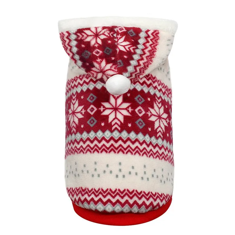 Hot Selling Winter Warm Pet Dog Coat Clothes Cozy Snowflake Christmas Hoodie Sweater Costume Teddy Hoodie Dog Coat Pet Clothing06