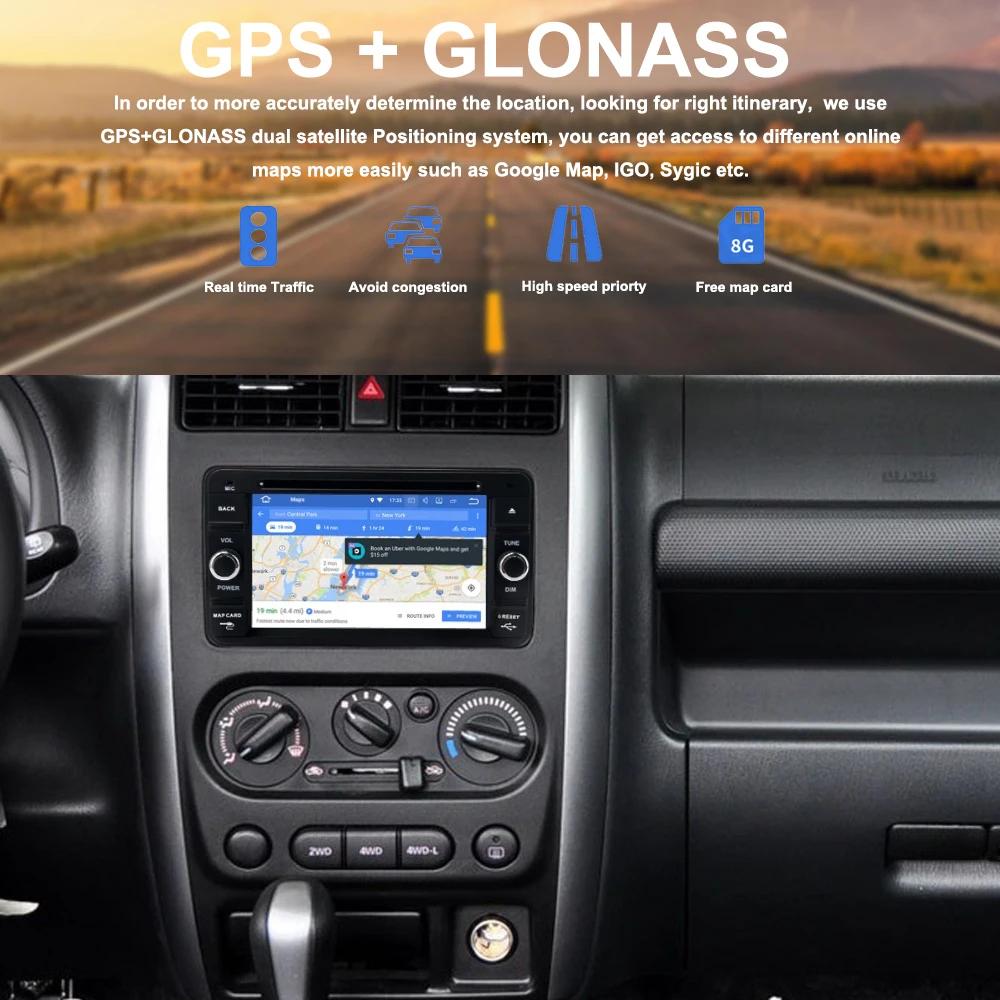 2 din автомагнитола gps Android 9,0 для Suzuki Jimny 2007 2008-2010 2011 Jimny автомагнитола gps навигация PX5 4 Гб+ 32 г Восьмиядерный