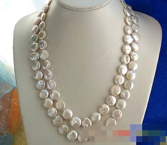 02815 COIN WHITE FRESHWATER CULTURED PEARL NECKLACE | Украшения и аксессуары