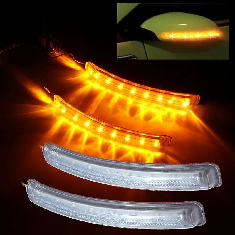 2pcs/set  Universal Car LED Rearview Mirror Strip Light Turn Signal Bumper Lamp