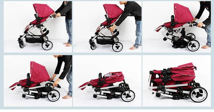Двойные детские коляски могут сидеть и укладывать двойные тележки до и после складывания BB автомобиль детские принадлежности детская коляска