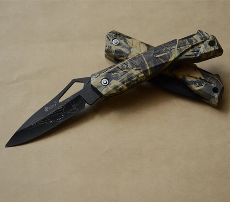 Ghillie Ceative карман Ножи выживания Ножи складной нож ABS череп узор ручка EDC Открытый инструмент