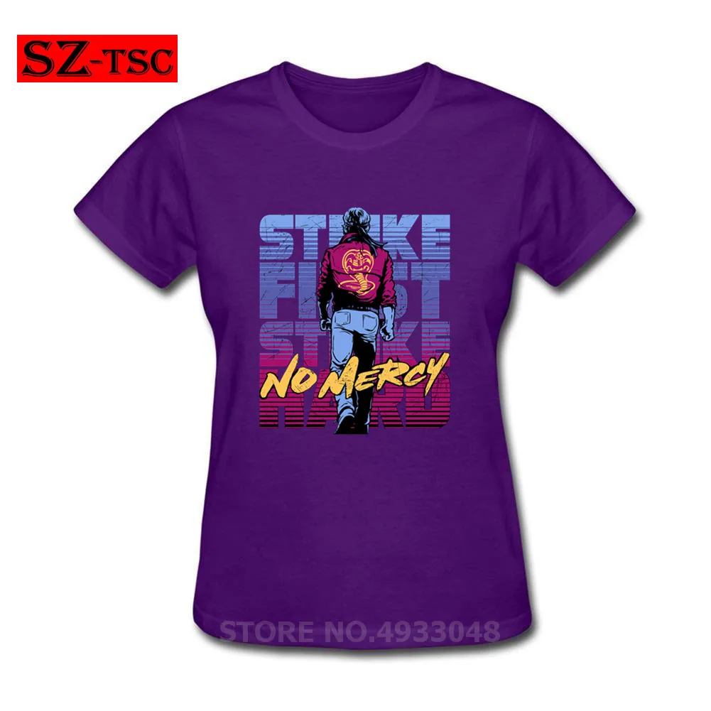 

Karate Kid Cobra Kai T Shirt Women Funny Fashion T Shirts Women Short Sleeve Cotton johnny lawrence no mercy 80s T-shirt