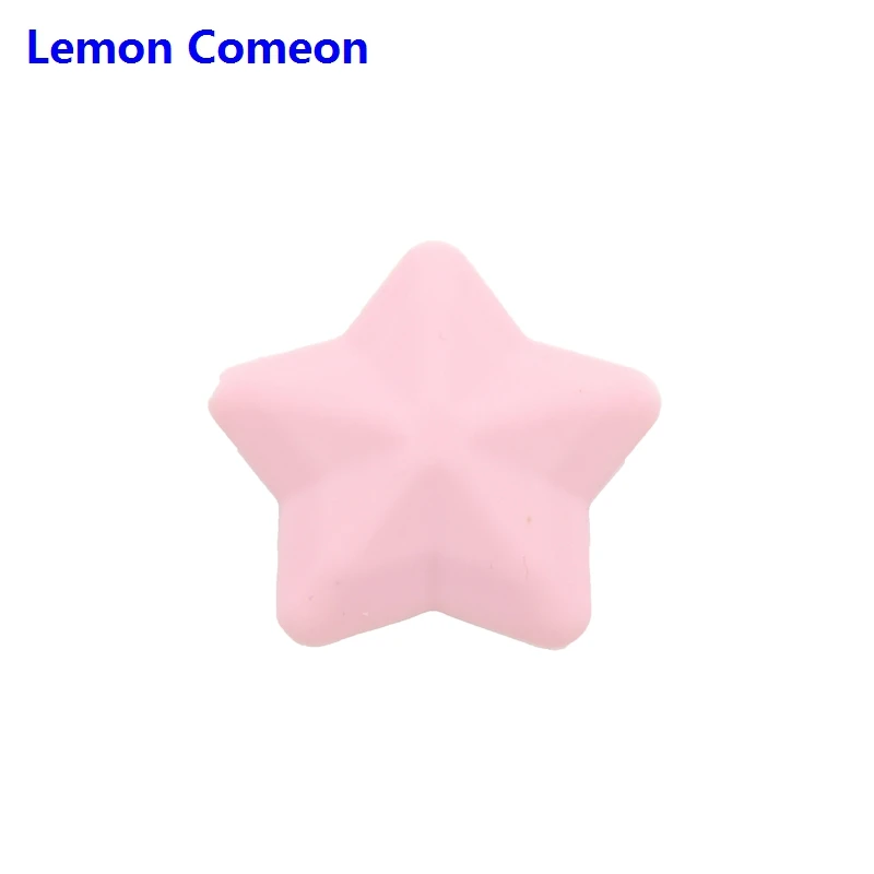 Lemon Comeon, 5 шт., силиконовая звезда, BPA бесплатно, силиконовые бусины, игрушка для грызунов, подарок для медсестры, сделай сам, цепочка для соски, ожерелье, прорезыватель, аксессуары - Цвет: 10