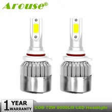 DESPERTAR H4 H7 H11 H1 H3 9005 9006 COB LED Farol Do Carro Lâmpadas Hi-Lo Feixe 72 w 8000LM 6500 k Auto Farol Fog Light Bulb DC12v 24 v