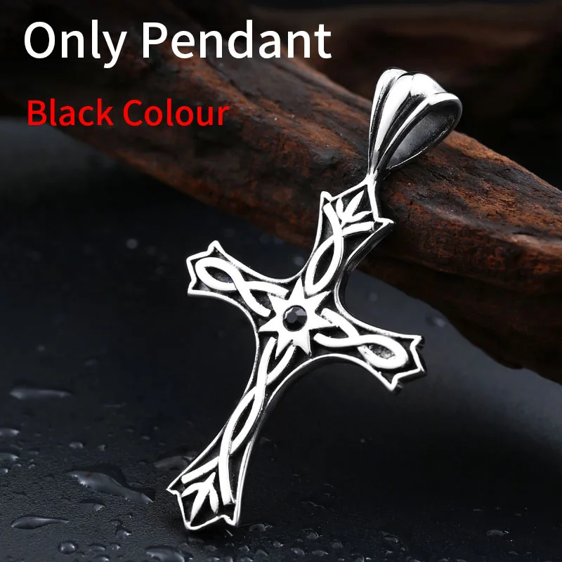 only pendant-B Стальной солдат крест кулон мужское ожерелье с кулоном викинга с цепочкой из нержавеющей стали подарок ювелирные изделия - Окраска металла: only pendant-B