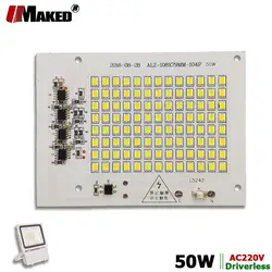 AC220V светодиодный PCB 50 W 108x78 мм 4500lm светодиодный модуль прожектора Алюминий плиты белый/теплые SMD2835 смарт-ic драйвер для внимания лампы