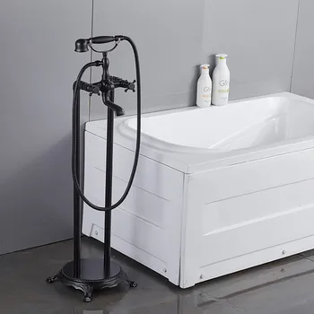

Bathtub Faucets Floor Stand Faucet Black/Antique Brass Bathtub Faucet With Hand Shower Bathroom Bath Shower Faucets Torneiras