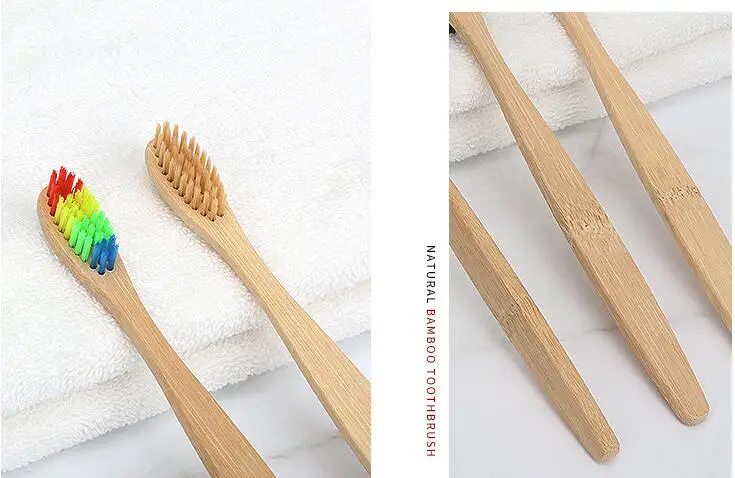 Branqueamento de Cerdas Macias de Bambu Alça de Bambu Escova de Dentes Mixed Íris Colorido Natural Oral Care Eco 30 Pcs 6 Beleza e saúde