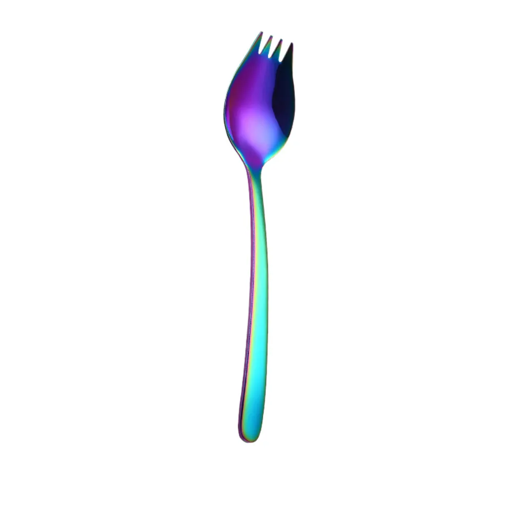 Multicolor Высокое качество, красочные ложки, вилка, ручка, фруктовый салат, торт, вилка, столовые приборы, кофе, питьевые инструменты, кухонный гаджет для семьи, вечерние#45 - Цвет: Multicolor