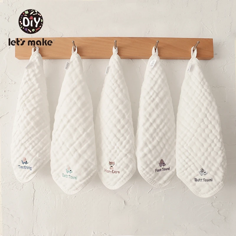 1pc Baby Product 100% Cotton Towel Nowborn Stuff Gauze Washcloth Saliva Towel Nursing Accessories Boys Girls Towel Let's Make