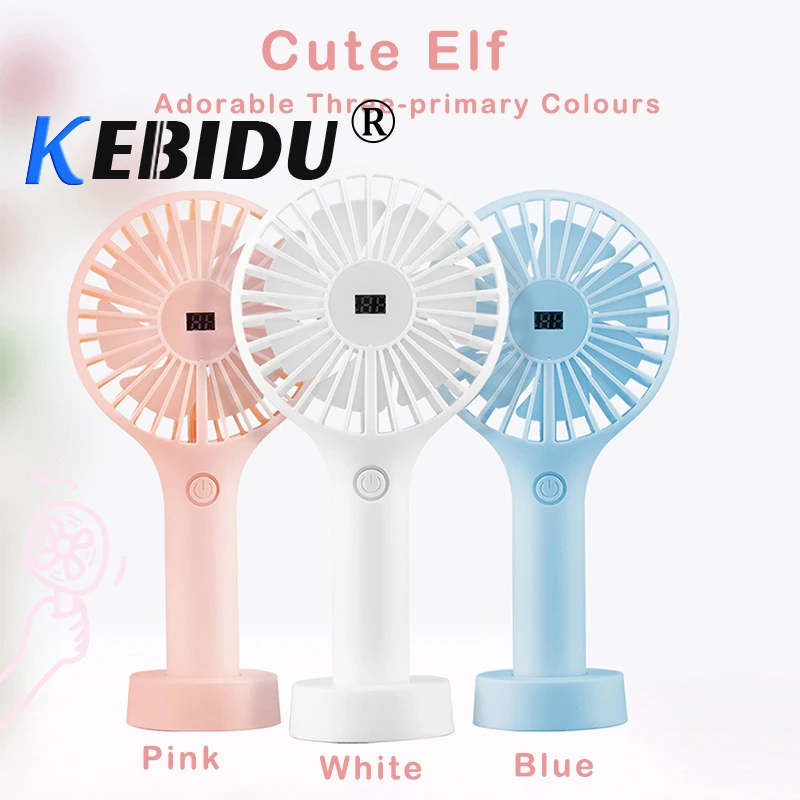

kebidu Mini Desk Handheld USB Fan Cooler Portable 3 Speed Adjustable Desktop USB Fan For Office Home Rechargeable Fan
