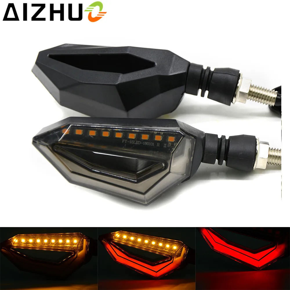 

Universal Motorcycle Turn Signal Light Amber Red Light 9 LED 12V Decorative Lamp For Yamaha FZ1 FZ6 YZF-R1 YZF R3 R6 R15 R25 KTM