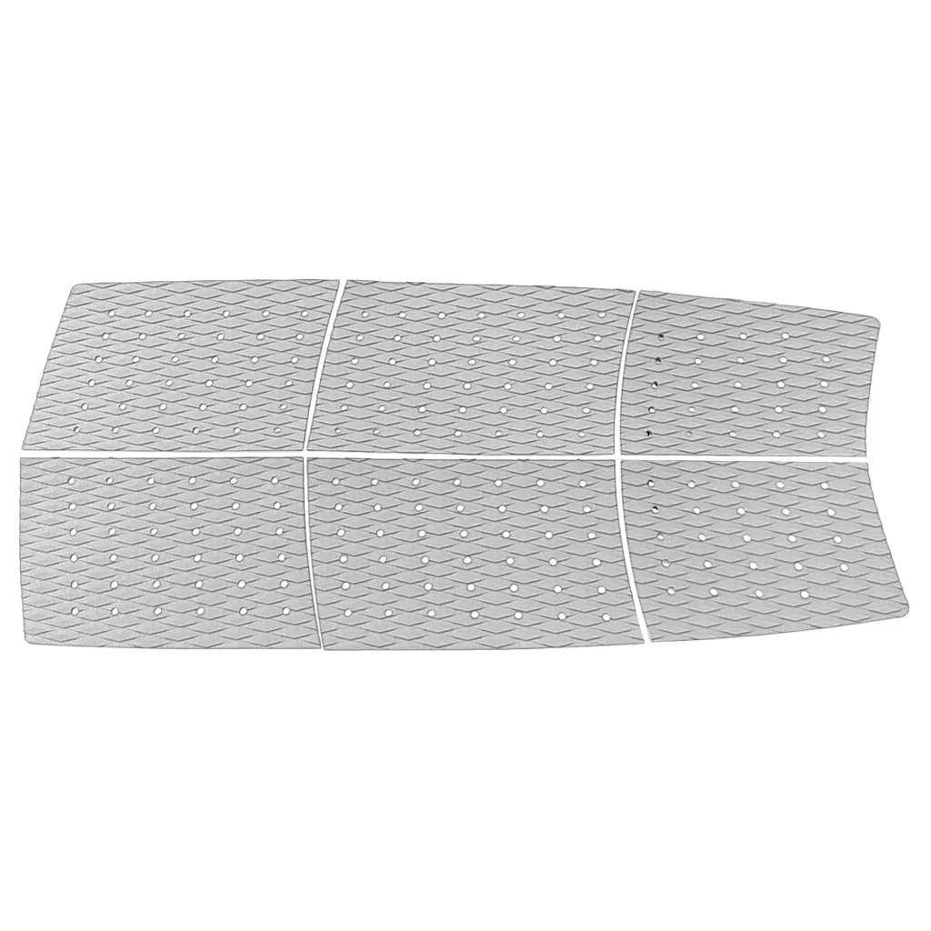 6pcs 3mm Adhesive EVA Traction Pad Tail Deck Pads for Surfboard Longboard Kiteboard Outdoor Water Sports Surfing Deck Grip Mat