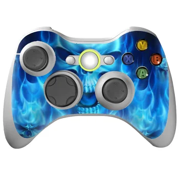 

2PCS/LOT New arrival shipping retail Blue Flame sticker skin controller for xbox 360 & xbox 360 slim controller