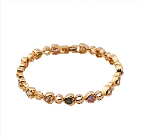 MxGxFam Brillant мульти GRhinestone браслет ювелирные изделия для женщин с белым золотом цвет