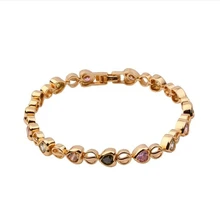 MxGxFam Brillant мульти GRhinestone браслет ювелирные изделия для женщин с белым золотом цвет