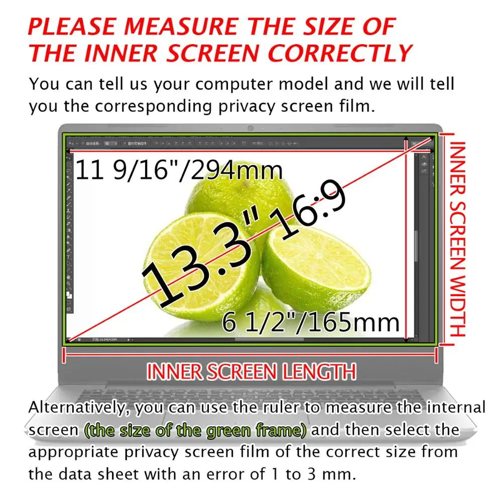 YOSON Экран конфиденциальности фильтры 13,3 дюйма 16:9 конфиденциальности Экран протектор 11,57x6,5 дюймов/294x165mm Анти-блики мон