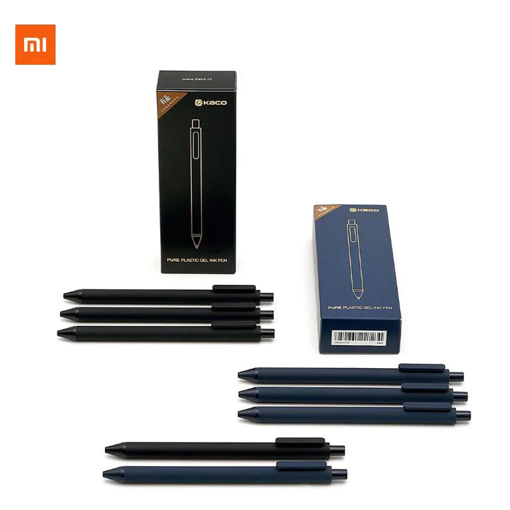 Гелевая ручка Xiaomi KACO 0 5 мм черный и синий цвет заправка чернил ABS пластиковая