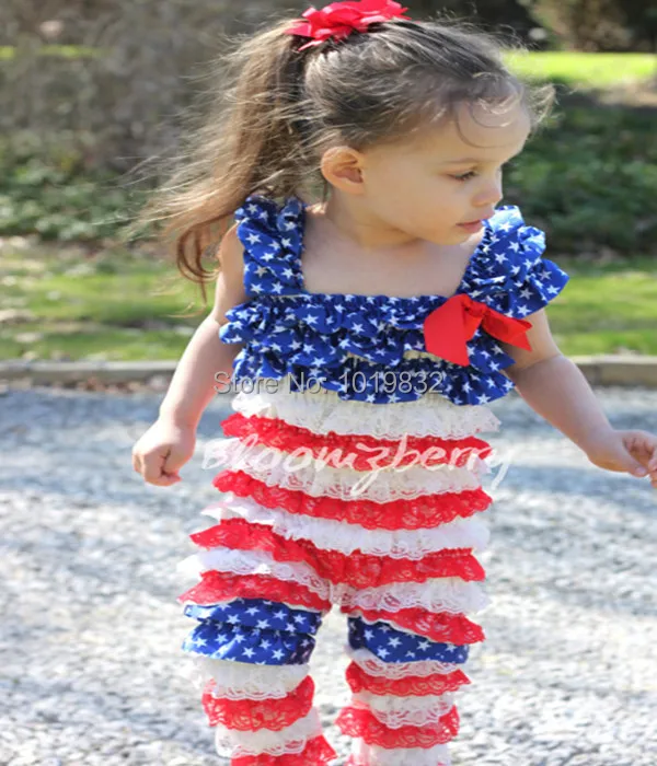 Baby Romper Newborn Baby 4th Of July Petti Romper Infant Girl Patriotic