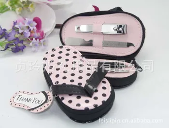 

200PCS/LOT+Pink Polka Flip Flop Pedicure Set with Matching Tag +Free shipping+ Wedding bridal shower favors