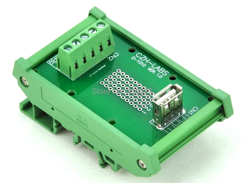 

DIN Rail Mount USB Type A Female Vertical Jack Module Board.