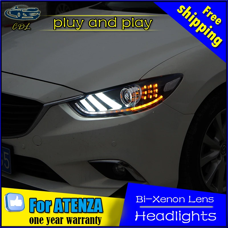 

Car Styling Head Lamp for Mazda 6 Atenza LED Headlight 2015 Mustan Design LED DRL Daytime Running Light Bi-Xenon HID Accessories