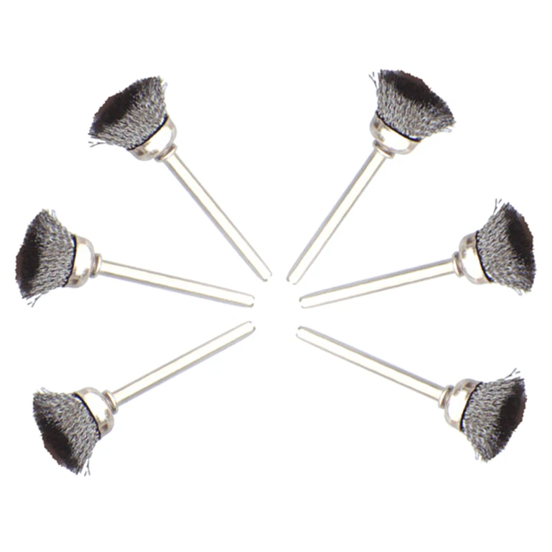 MYLB 3mm Shank Cup Stainless Steel Wire Polishing Brush Gold Tone 100