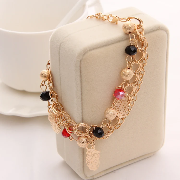 AIHIQI Fashion Girls 4PCS/Set Star Round Beaded Chain Link Bracelet for Womens Lady