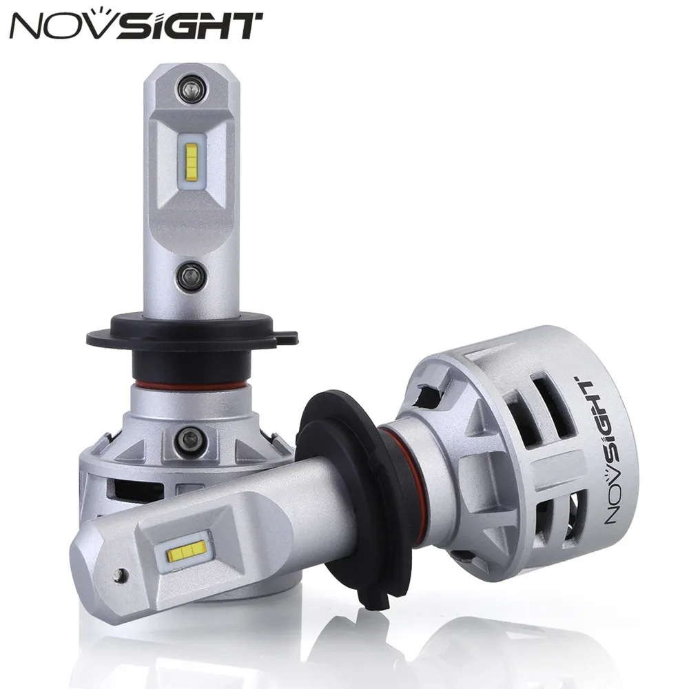 NOVSIGHT 60W 10000LM 9006 HB4 LED Headlight Bulbs Car 6500K White Removable Fan