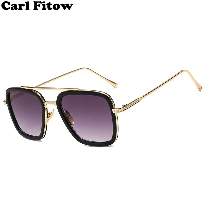 

Men Vintage Steampunk Sunglasses Brand DesignerTony Stark Iron Man Goggles Retro Windproof Steam Punk Sun Glasses UV400