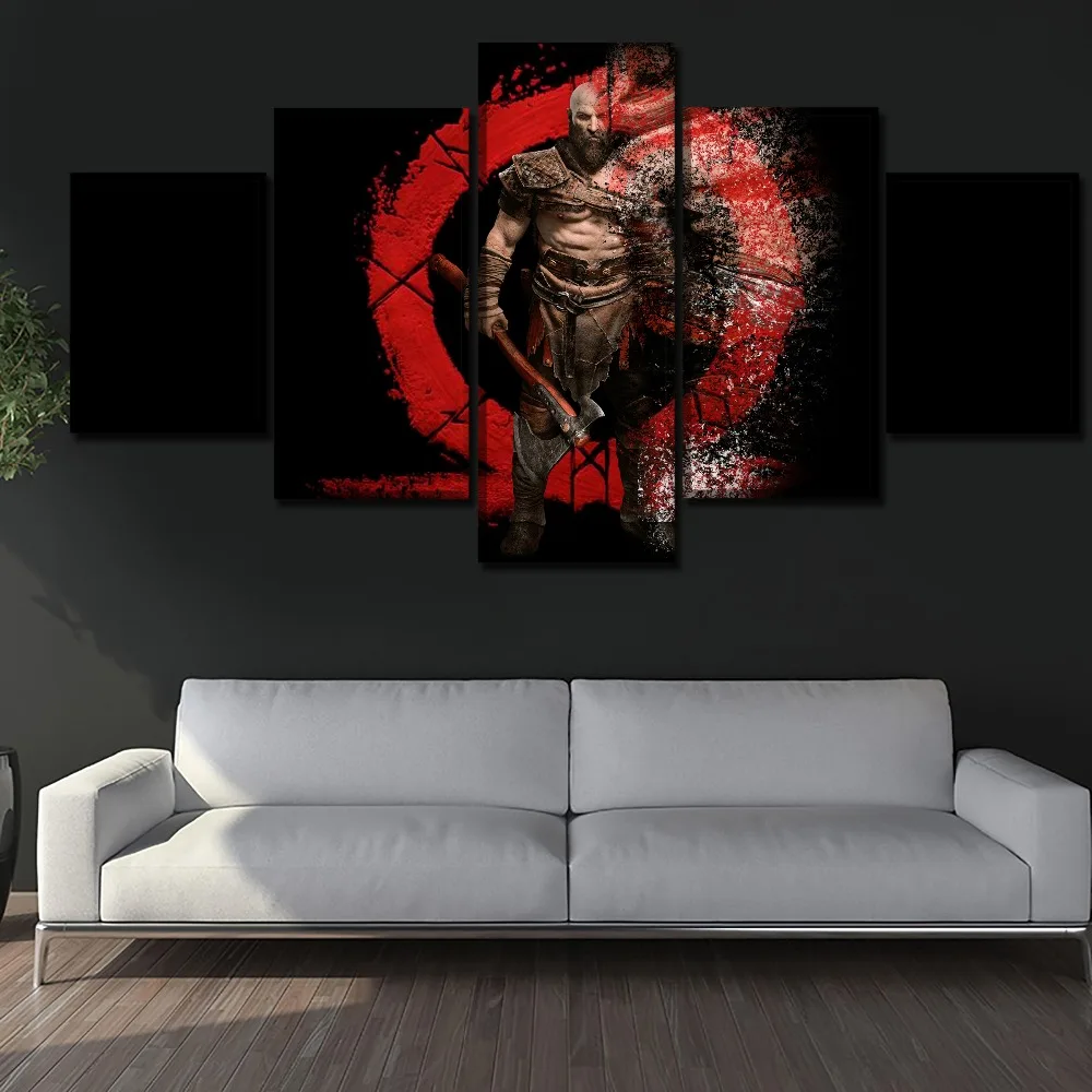 

Canvas Prints Painting Home Decorative Poster Framework 5 Pieces Game Kratos God of War Wall Art Modular Pictures Artwork