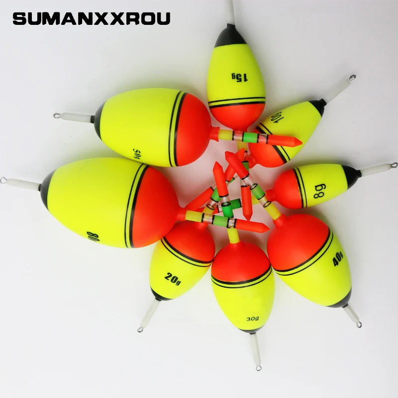 

9 Pcs/set Different EVA Sea Carp Fishing Floating Float Set Stopper Can Be Inserted Luminous Sticks Floats Accesoires 6G-80G YF1
