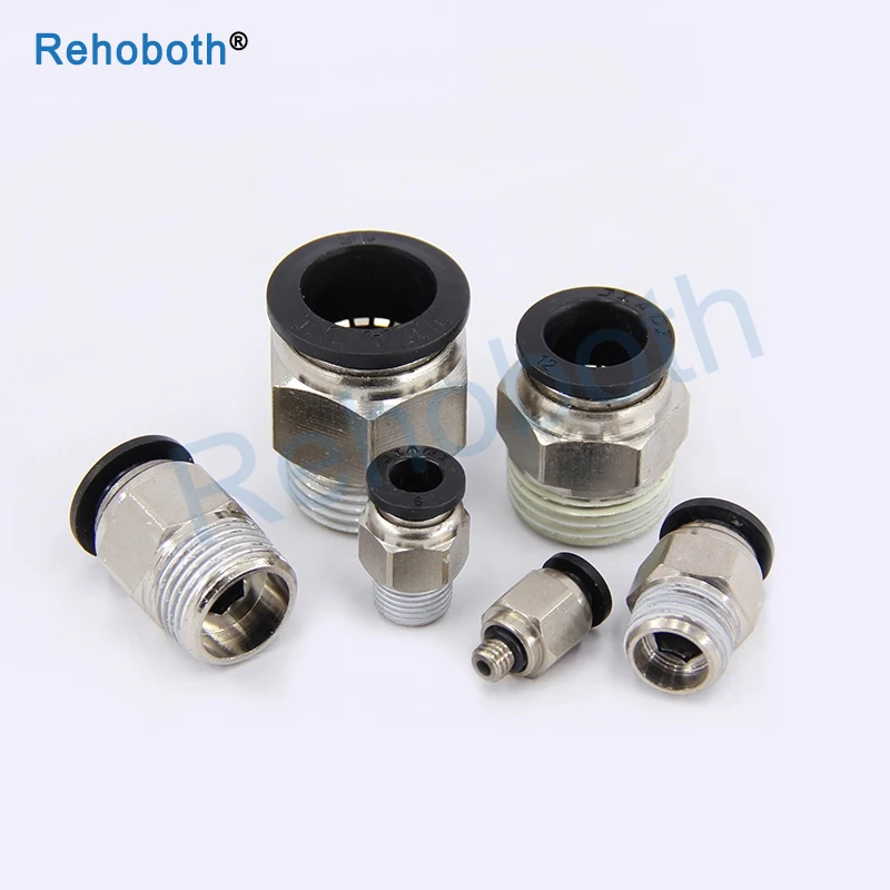 

1 Pcs Black Pneumatic Connectors Female Straight One-touch Fittings Push in Quick Joint Connector PC6 PC8 PC10 PC12