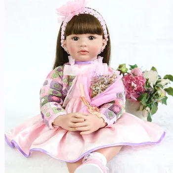 

Exquisite Gift Princess Doll bebe reborn 24" 60cm soft silicone vinyl reborn babies alive toddler girl children gift toys