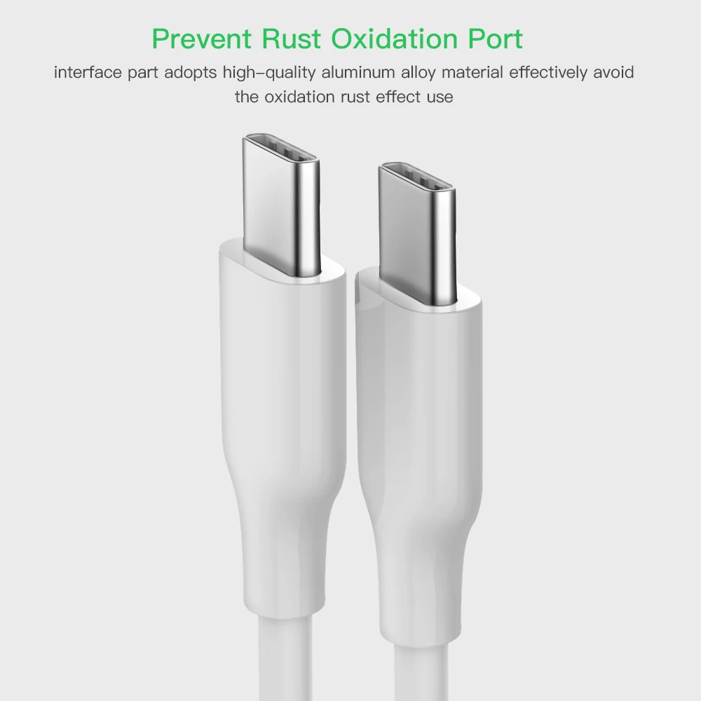 Robotsky USB C a USB-C tipo C Cable macho a macho 5A PD rápido de carga de datos Cable de cargador para macBook Pro para Samsung para Google