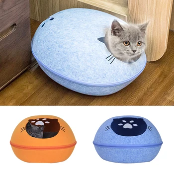 

Zipper Egg Shape Felt Cloth Pet House Nest Cat Basket Dog Cat Pet Bed Cave Sleeping Bag for Cats Small Dogs Animals Supplies