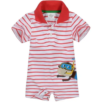 

Stripe Monkey Baby Boy Clothes Newborn Romper Fashion Turn-Down Collar Baby Jumpsuits 100% Cotton Outfits