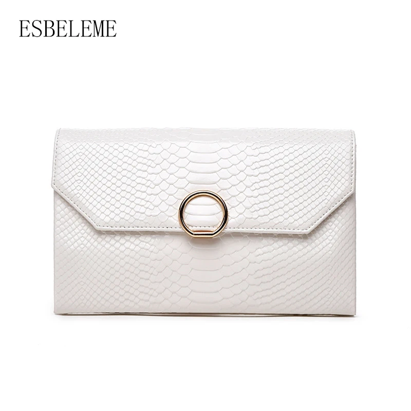 ESBELEME серпантин натуральная кожа женские вечерние сумки для женщин Шампань белый