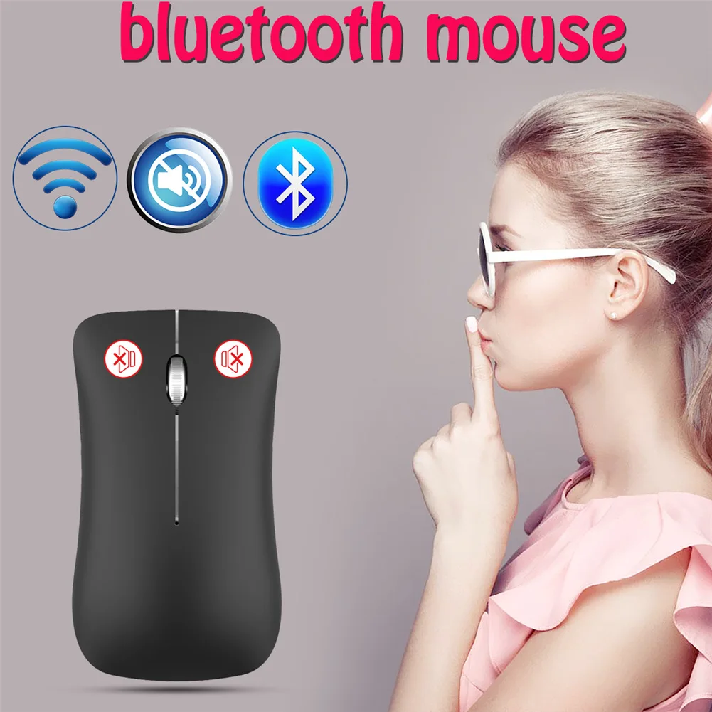 Модная Двухрежимная Bluetooth 2,4G Беспроводная игровая мышь 1600 dpi для ноутбука, компьютера, мыши с usb-приемником, перезаряжаемая батарея