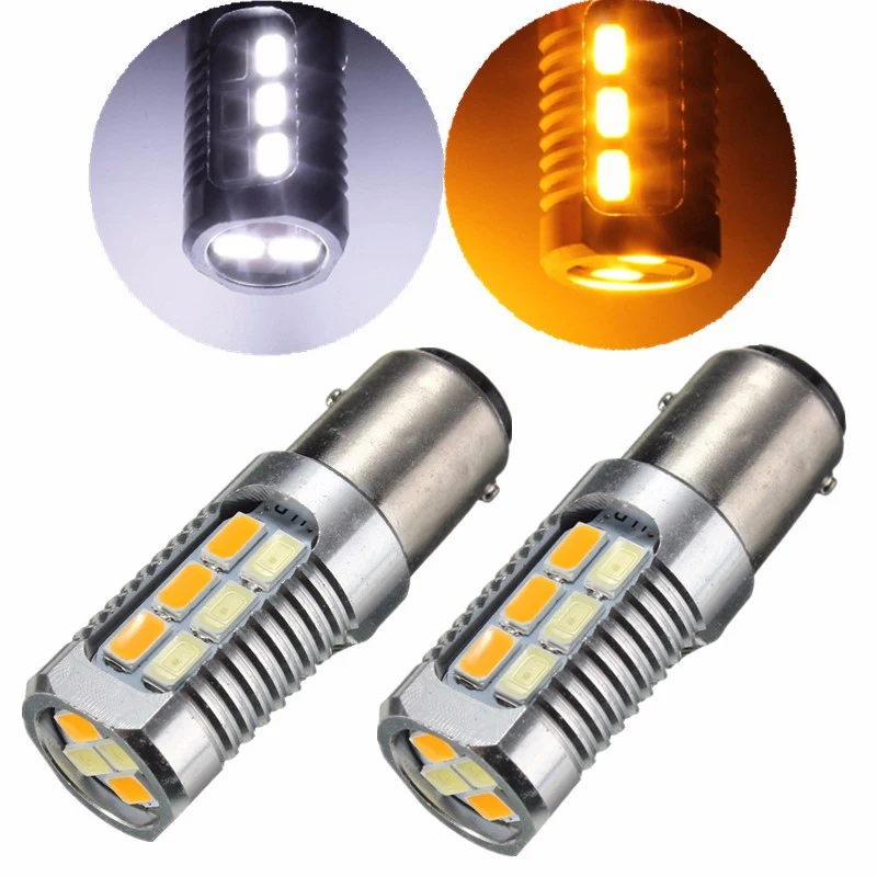 Best Price 1157 BAY15D 22 LED 5630 SMD Car Auto Yellow White Dual Color Switchback Turn Signal Light Bulb Lamp DC10-30V