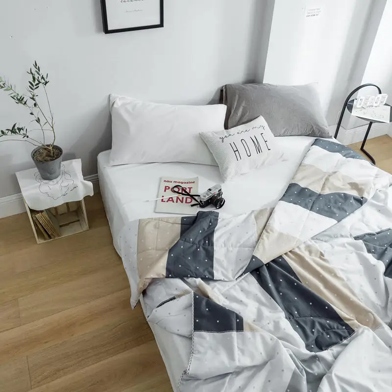 Хлопковое летнее прохладное одеяло с принтом для кондиционирования воздуха и летней среды