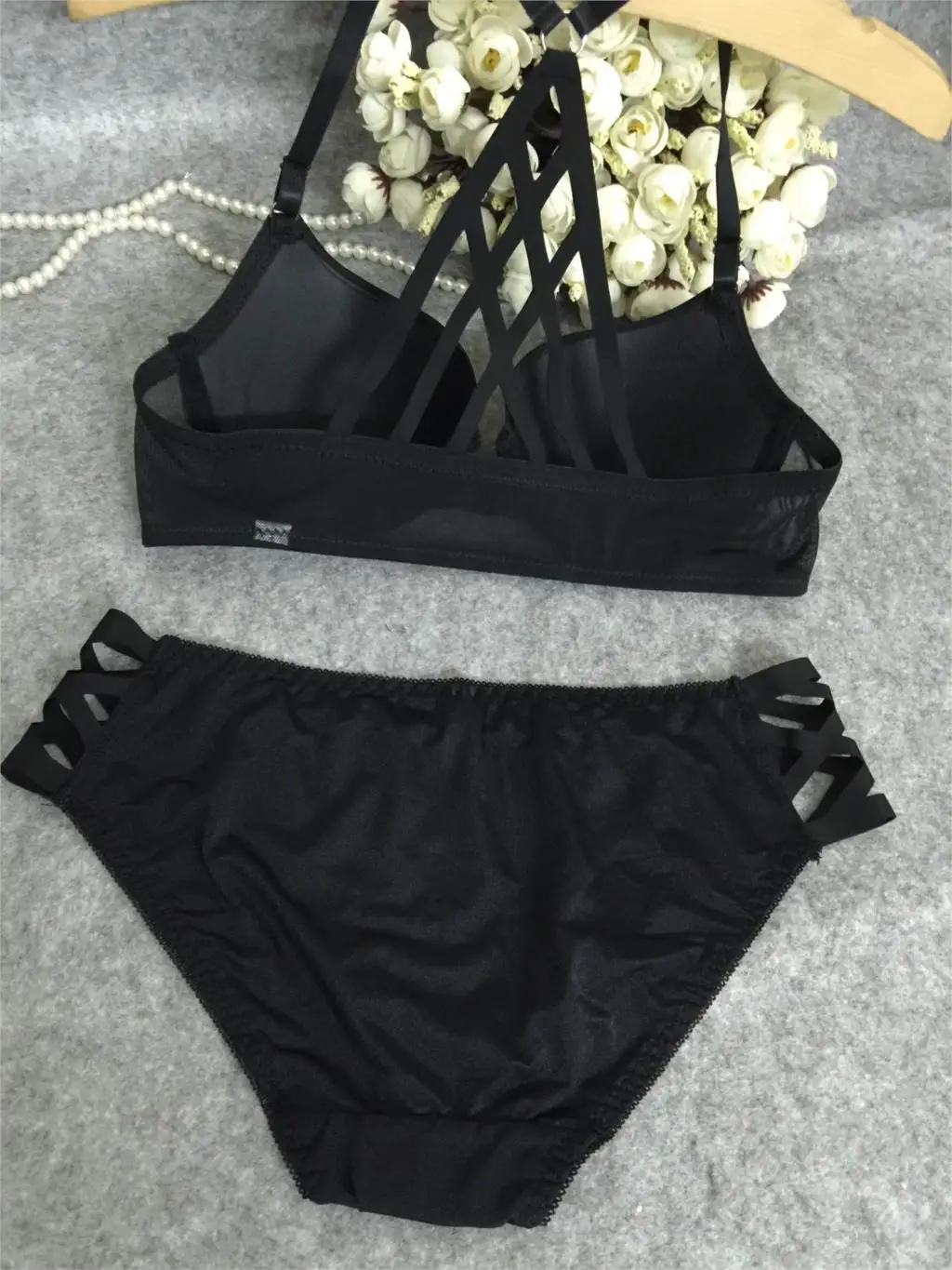 Japanese Sexy VS bra front buckle beauty back solid glossy sexy young girl underwear set push up women bra set