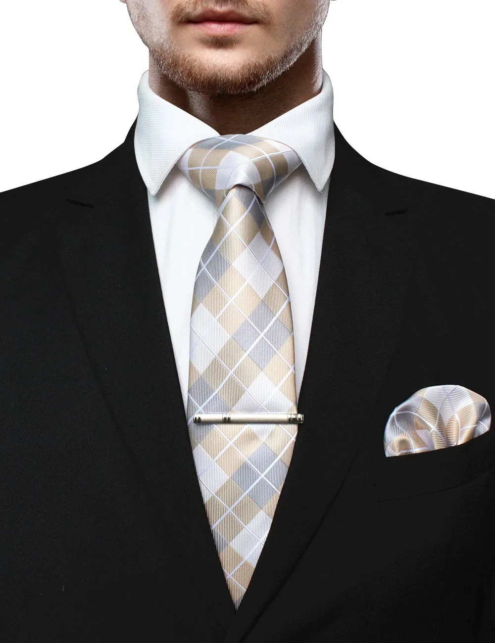 JEMYGINS мужской галстук Галстук Карманный квадратный вечерние свадебные Модные Полосатые клетчатые 8 см шелковые тканые бизнес носовой платок Брошь набор