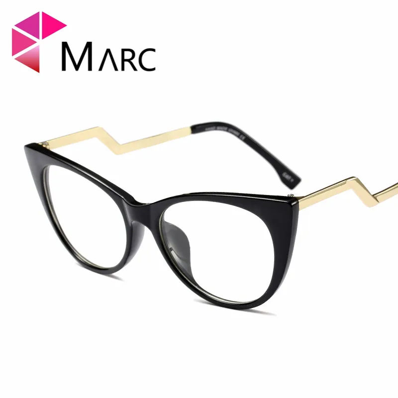 

MARC WOMEN MEN Reading Optical Black Plain glass spectacles glasses Literature and art retro classic Plastic