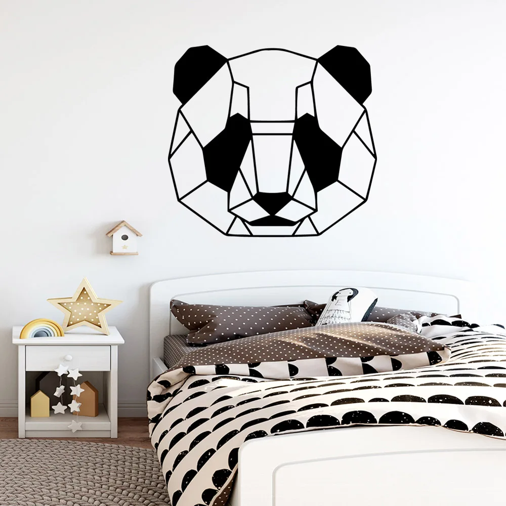 Красивые геометрические настенные наклейки с пандой, настенные наклейки виниловые материалы для детской комнаты, вечерние съемные обои для дома