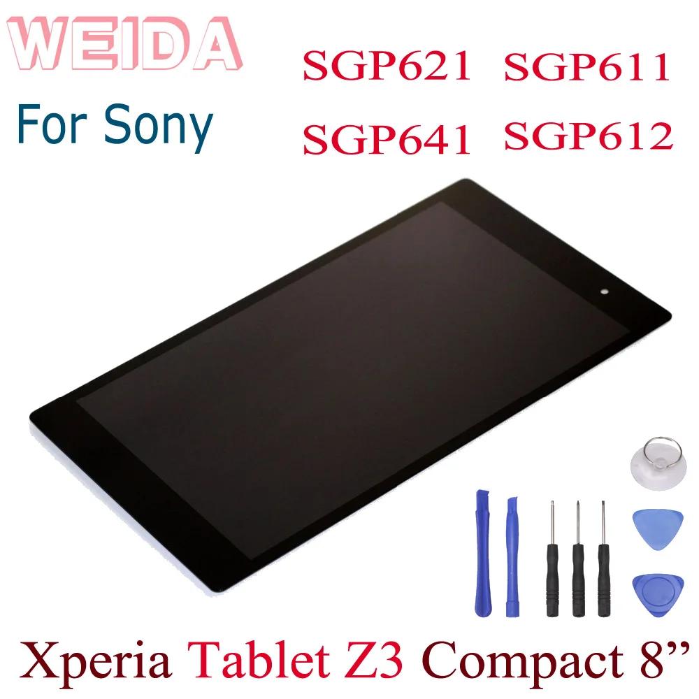 WEIDA lcd Замена " для sony Tablet Xperia Z3 Tablet Compact SGP611 SGP612 SGP621 SGP641 ЖК-дисплей с сенсорным экраном в сборе