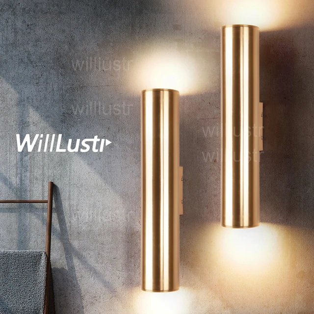 Modern Led Wall Lamp Aluminum Sconce Metal Lighting Design Modern Led Wall Lamp Aluminum Sconce Metal Lighting Design Lamps Champagne Gold Light Pipe Minimalism Luxury Lights
