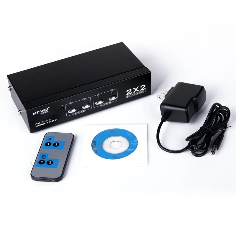 MT-VT212 2 input and 2 output VGA video audio matrix switcher widescreen HD remote control MT-VT212